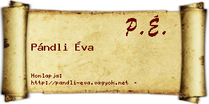 Pándli Éva névjegykártya